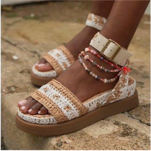 Free People Roma Raffia Sandals - Picture 2 of 6